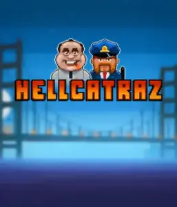 Enter the thrilling world of Hellcatraz slot by Relax Gaming, showcasing a comic-style prisoner and a guard with the infamous Alcatraz prison and San Francisco skyline in the background. This graphic depicts the light-hearted escapade of an escape-themed game, ideal for players looking for a unique slot experience, offering a entertaining adventure. 