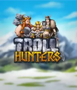 Immerse yourself in "Troll Hunters," where fierce Viking warriors stand ready to confront their foes. The logo displays a pair of Vikings, male and female, armed and ready, overlooking a frosty mountainous backdrop. They emanate bravery and might, capturing the core of the game's adventurous theme.